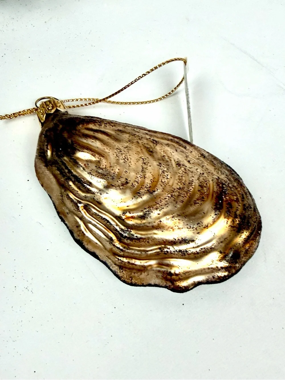 Sur La Table Oyster On The Half Shell Glass Christmas Ornament made in Poland